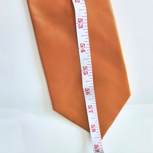 Kai Long 100% Silk Orange Tie - Picture 3 of 3